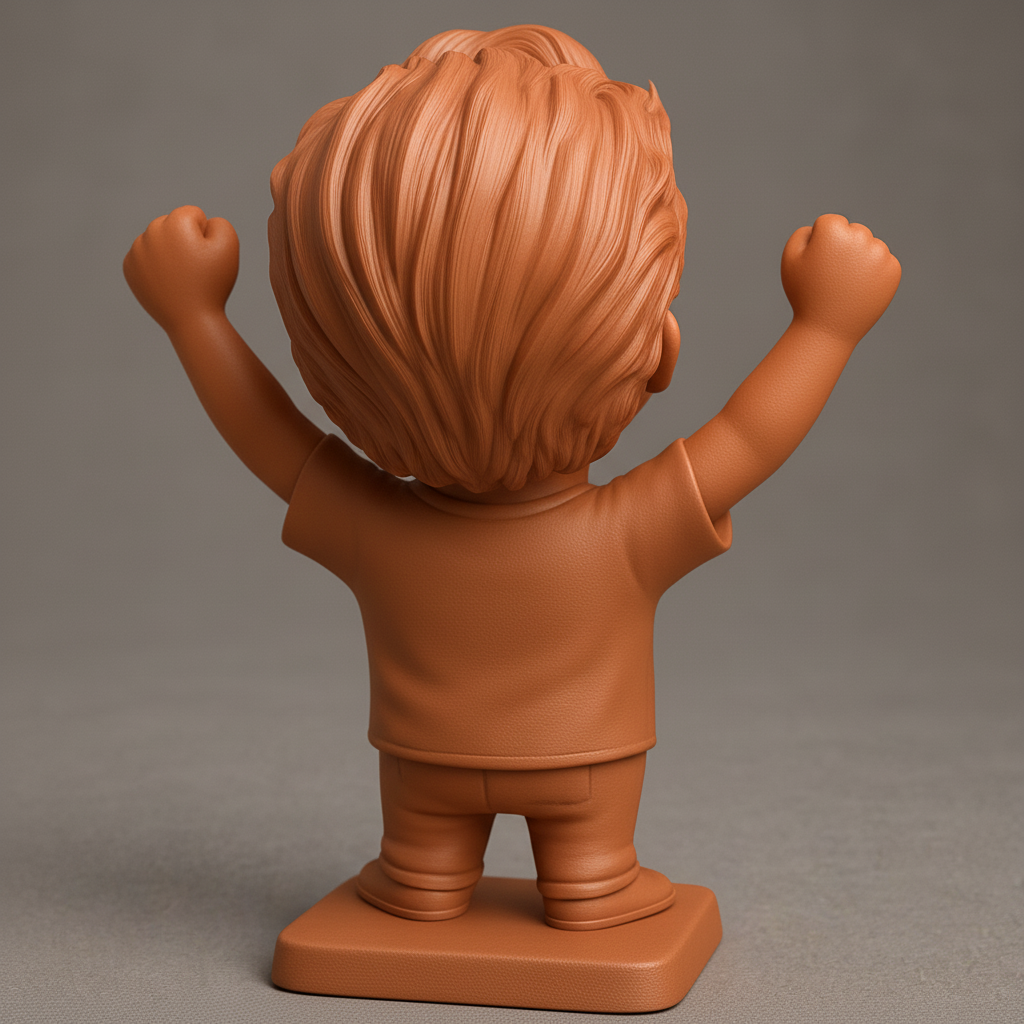 silhouette 3d printer maker-3d portrait printing_Expressive Joy Figurine: Celebrate Victories!
