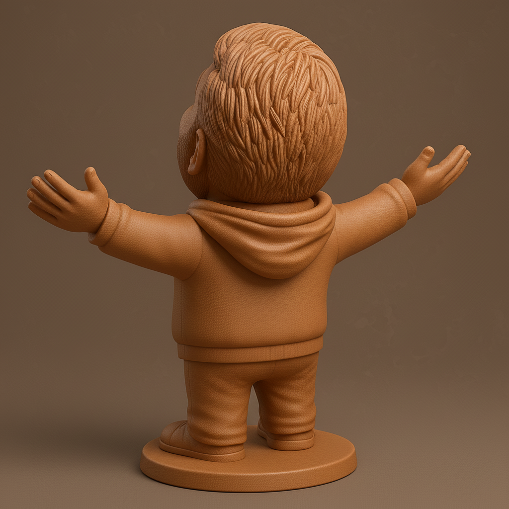 face anatomy 3d model-create 3d face model from photo_Joyful Figurine with Open Arms