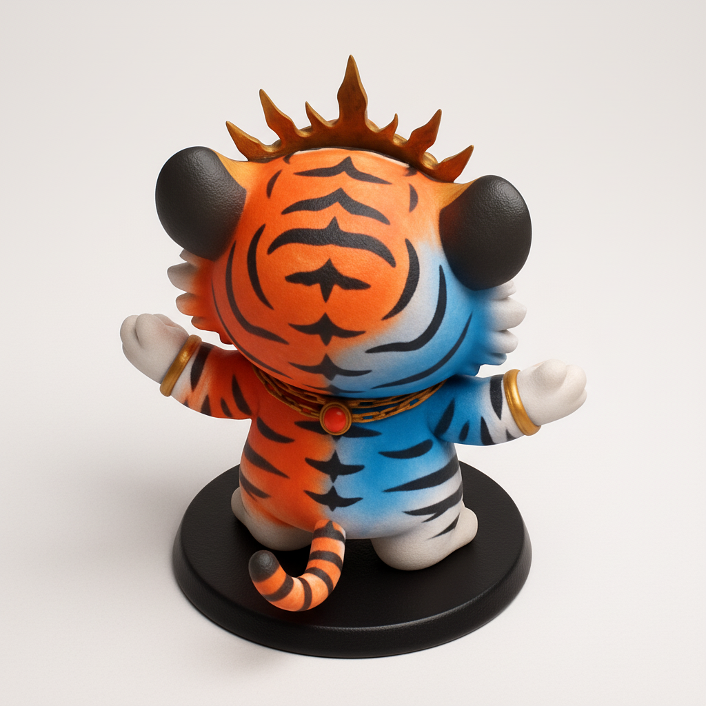 face to 3d model ai-3D portrait printing from photo_Bring Joy Home: Celestial Tiger King Figurine