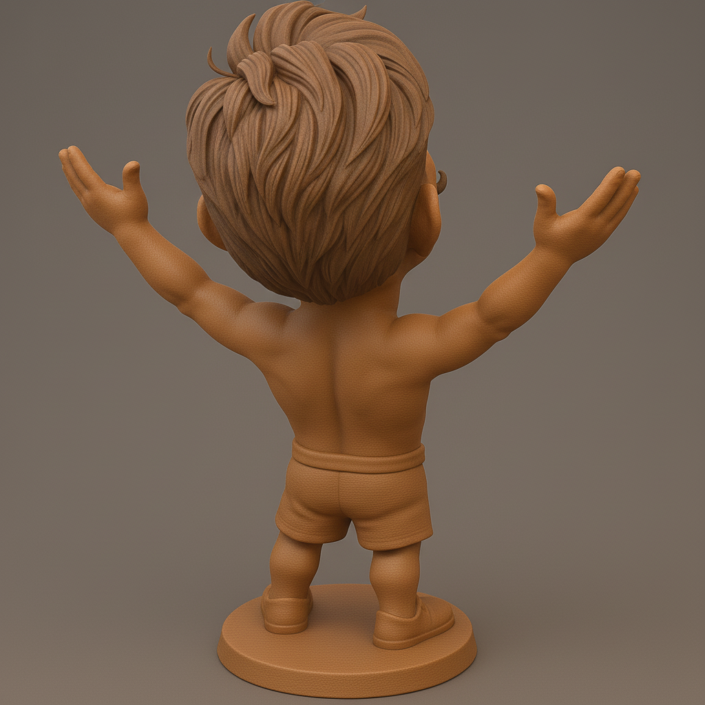 face anatomy 3d model-create 3d face model from photo_Joyful Champion Figurine for 3D Printing