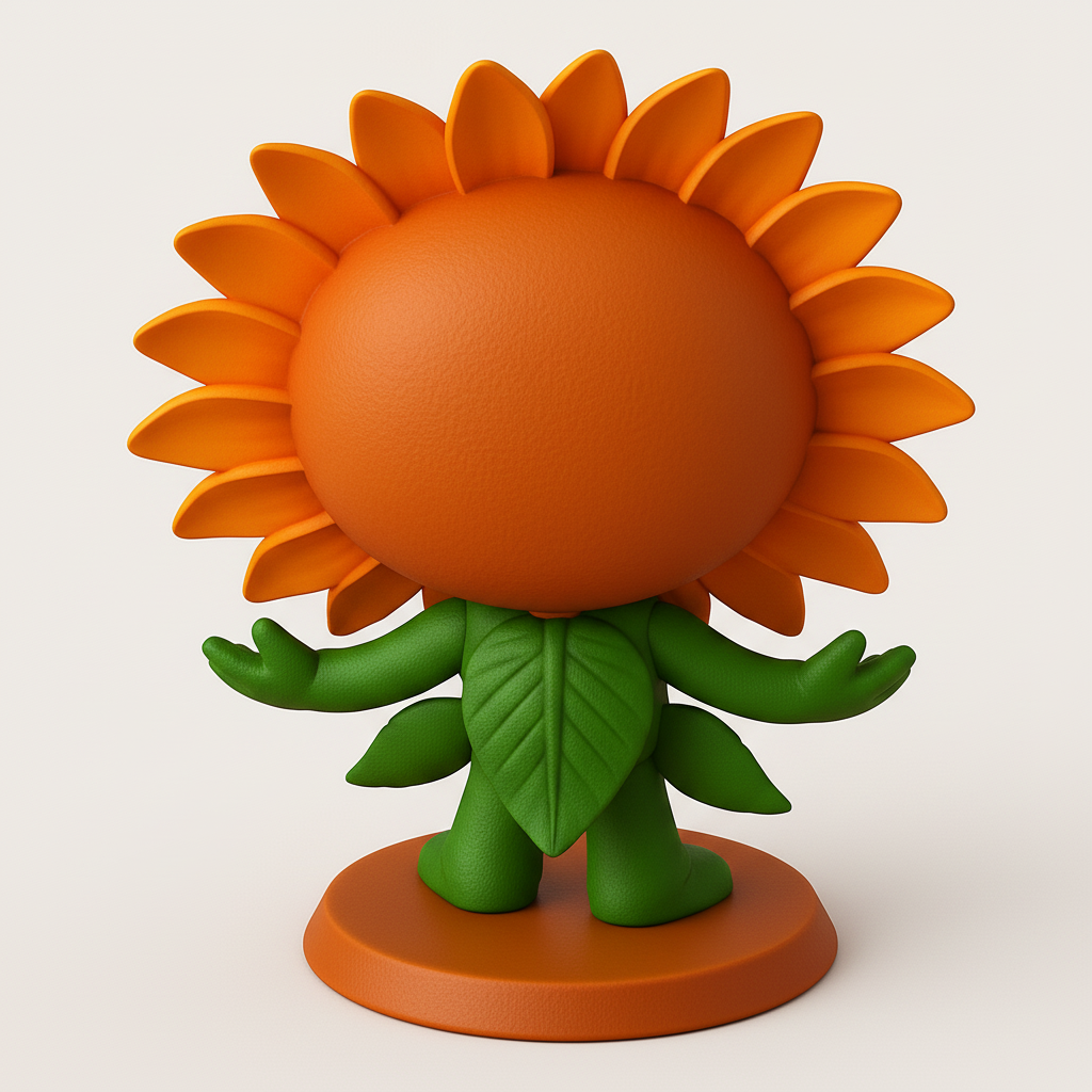 face anatomy 3d model-create 3d face model from photo_Print Your Own Happy Sunflower Friend Figurine