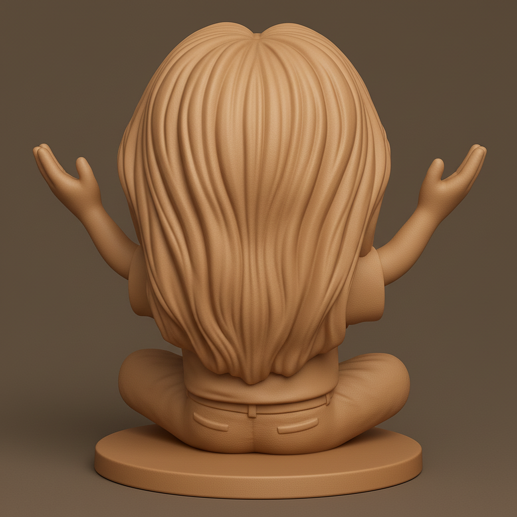 face to 3d model ai-3D portrait printing from photo_Zen Chibi Meditator - Embrace Joy & Serenity