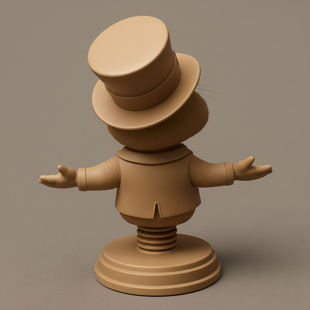 face to 3d model ai-3D portrait printing from photo_Cheery Top Hat Critter Bobblehead