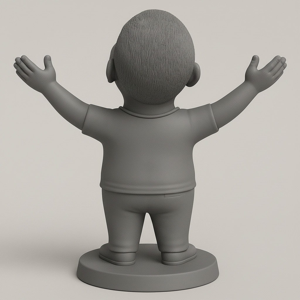 face anatomy 3d model-create 3d face model from photo_Joyful Figurine with Open Arms