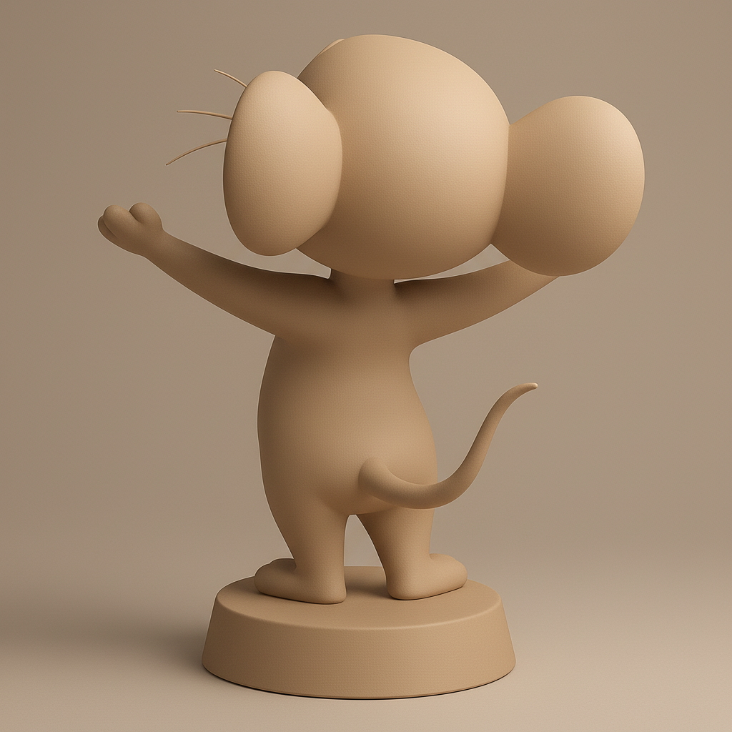 face anatomy 3d model-create 3d face model from photo_Joyful Cartoon Mouse Figurine