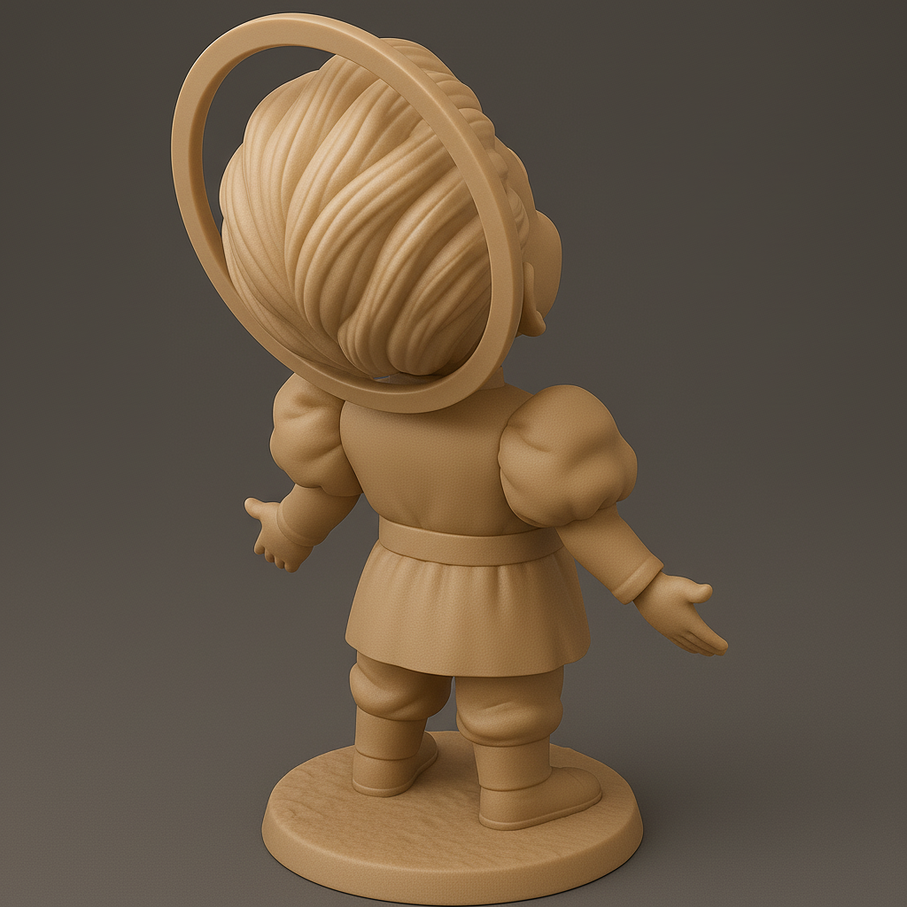 silhouette 3d printer maker-3d portrait printing_Joyful Character Figurine for 3D Printing