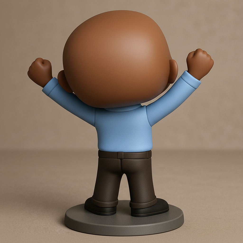 face anatomy 3d model-create 3d face model from photo_Celebrate Success: Joyful Office Hero 3D Print