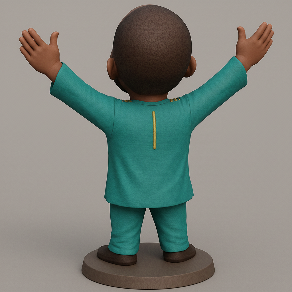 silhouette 3d printer maker-3d portrait printing_Smiling African Figurine - Embrace Joy