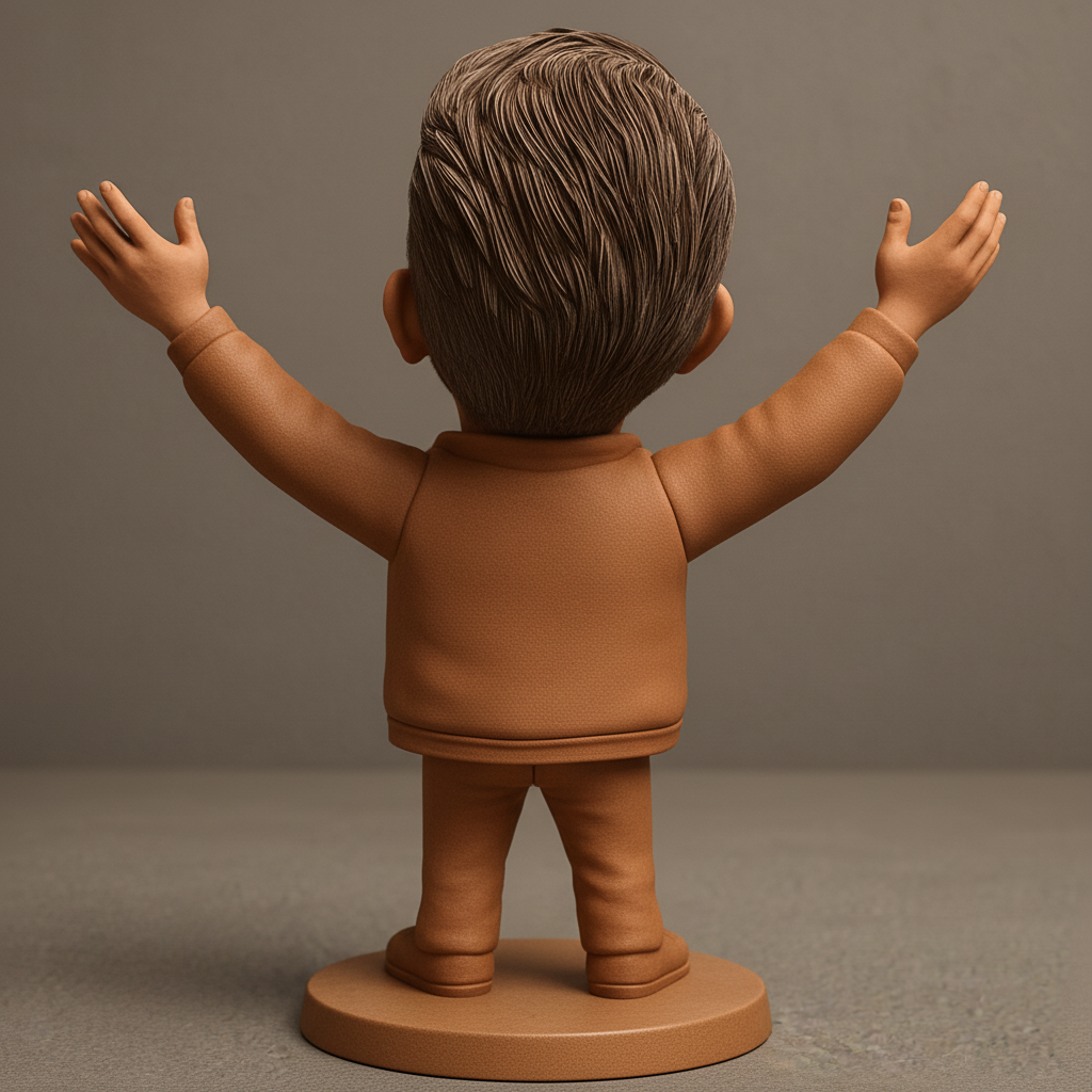 face anatomy 3d model-create 3d face model from photo_Joyful Man Caricature Figurine - Celebrate Happiness!