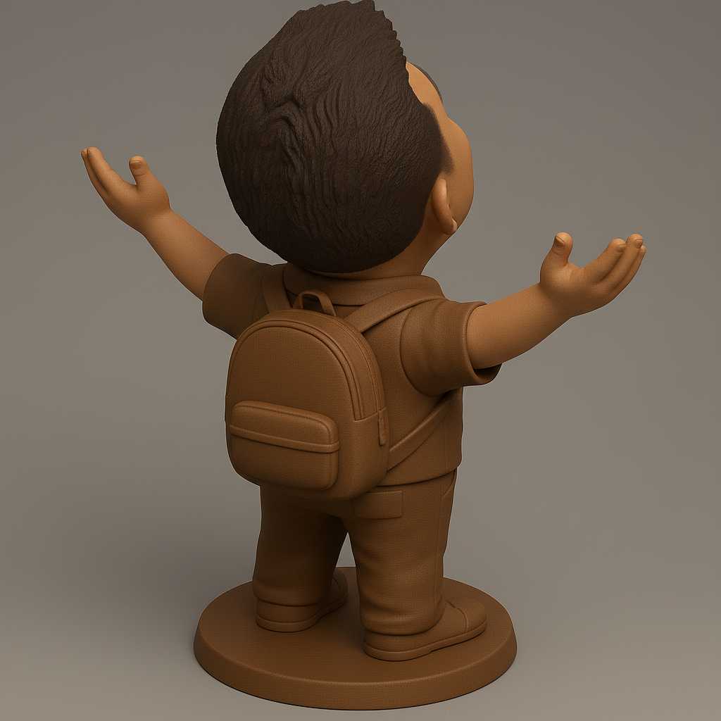 silhouette 3d printer maker-3d portrait printing_Joyful Figure with Outstretched Arms