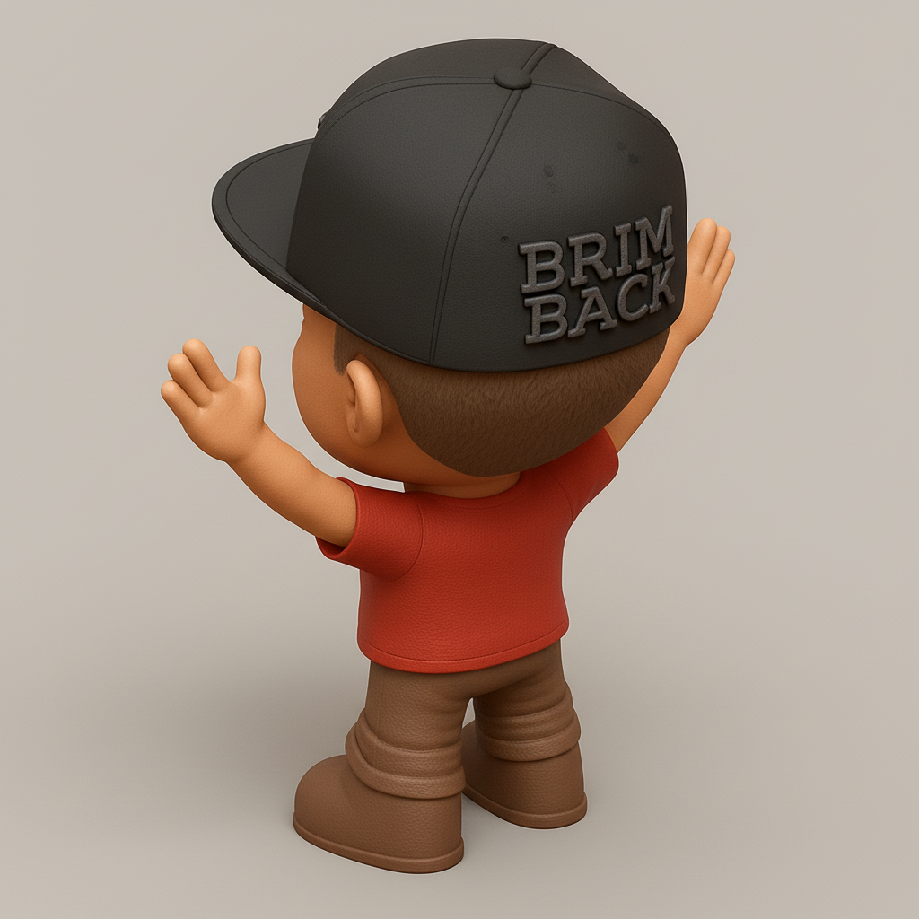 face anatomy 3d model-create 3d face model from photo_Happy 'Brim Back' Guy: Collectible Desk Figurine