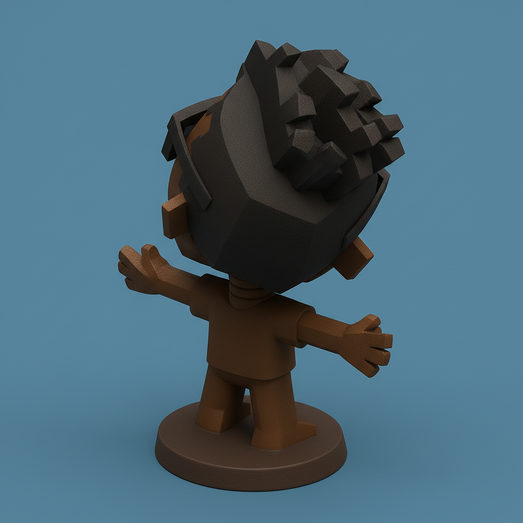 face anatomy 3d model-create 3d face model from photo_Joyful Geek Figurine: Celebrate Positivity!