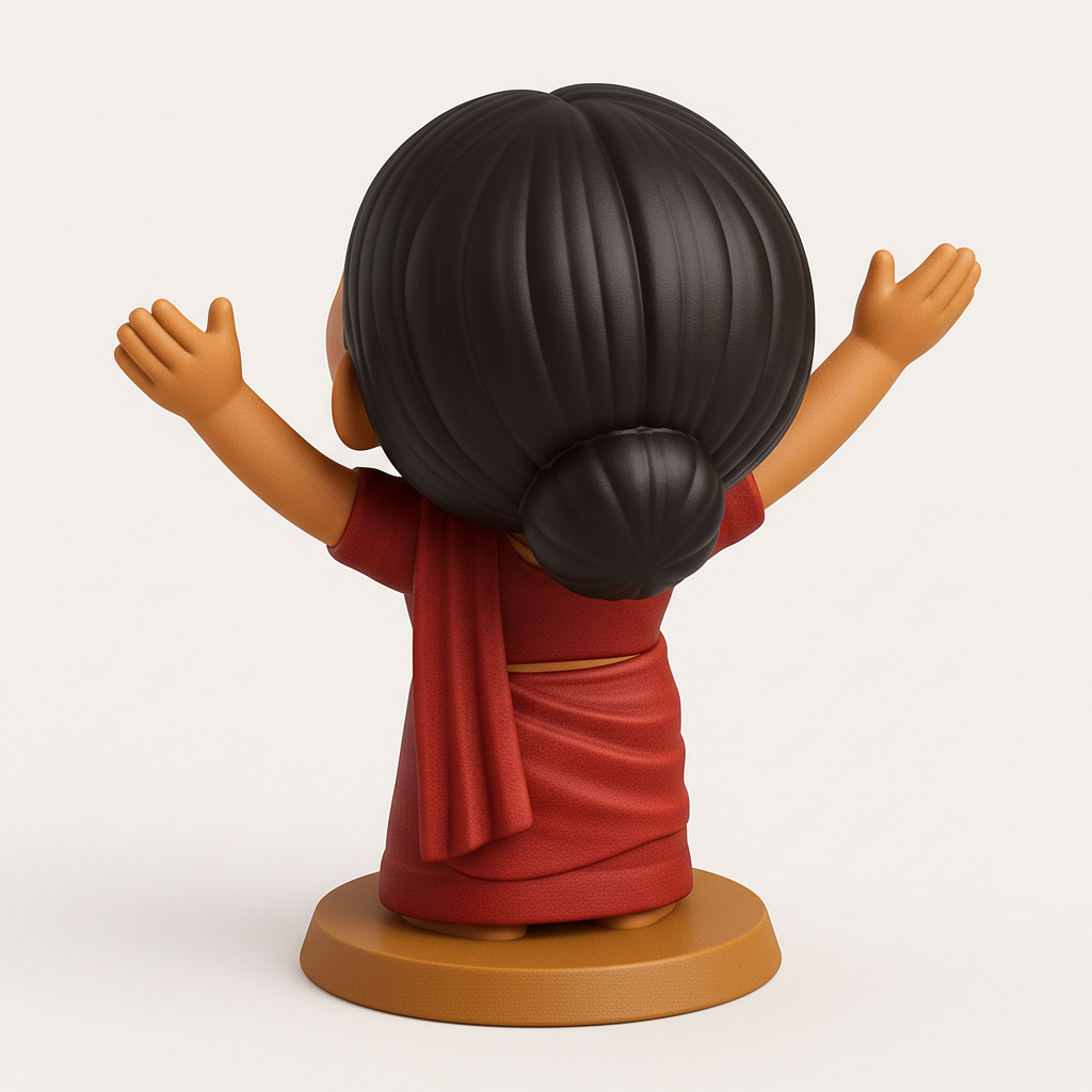 face to 3d model ai-3D portrait printing from photo_Cute Celebratory Girl Figurine - Print & Smile!