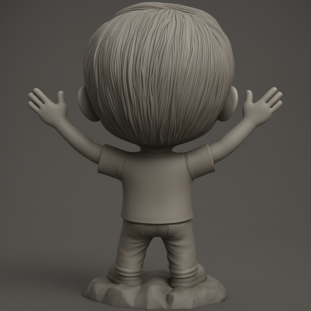 face anatomy 3d model-create 3d face model from photo_Happy Guy Bobblehead: A Joyful 3D Print