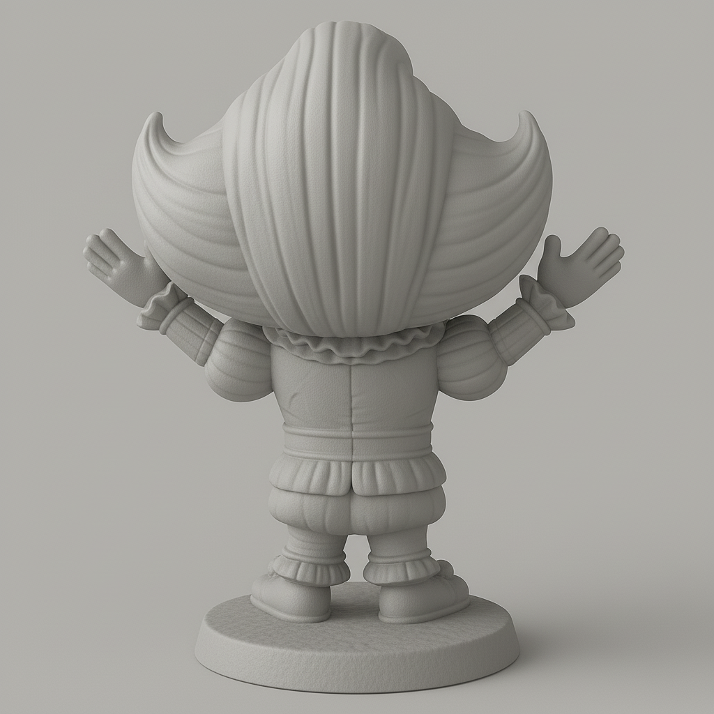 silhouette 3d printer maker-3d portrait printing_Cheerful Clown Figurine for Fun Displays