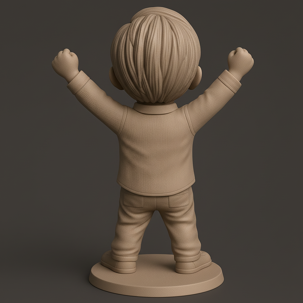 face anatomy 3d model-create 3d face model from photo_Joyful Kid Figurine for 3D Printing