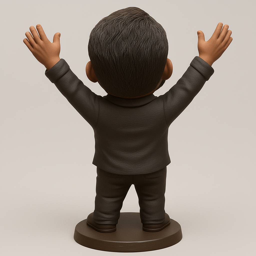 face to 3d model ai-3D portrait printing from photo_Joyful Celebration Bobblehead Figurine
