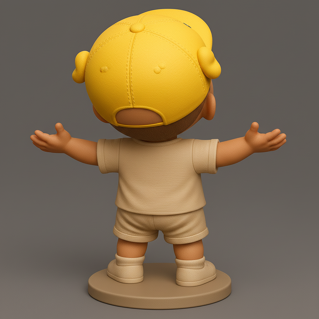 silhouette 3d printer maker-3d portrait printing_Joyful Baby Figurine for 3D Printing