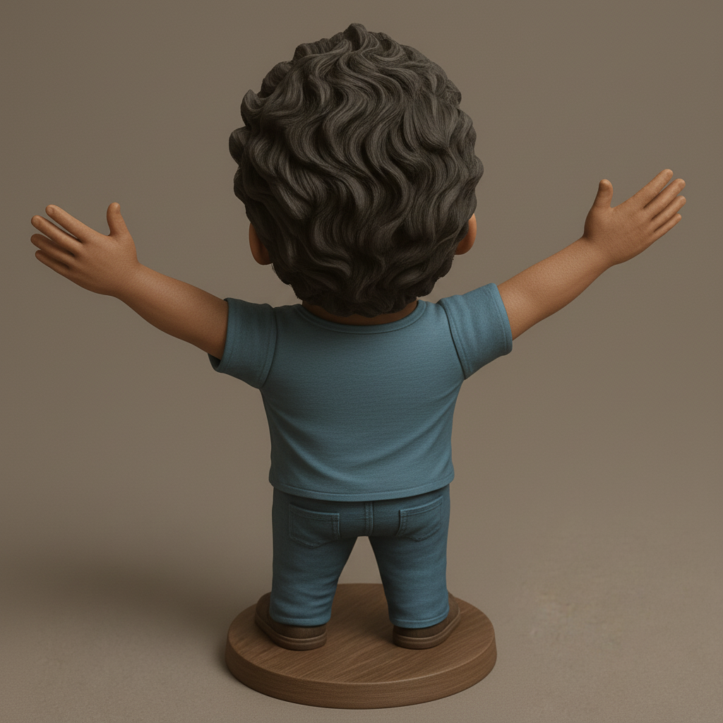 face anatomy 3d model-create 3d face model from photo_Joyful Bobblehead Figurine: Happy Man Desktop Decor