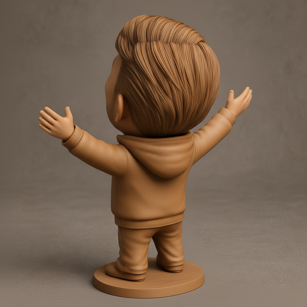 face anatomy 3d model-create 3d face model from photo_Happy Man Desk Buddy: Spread Joy with Open Arms!