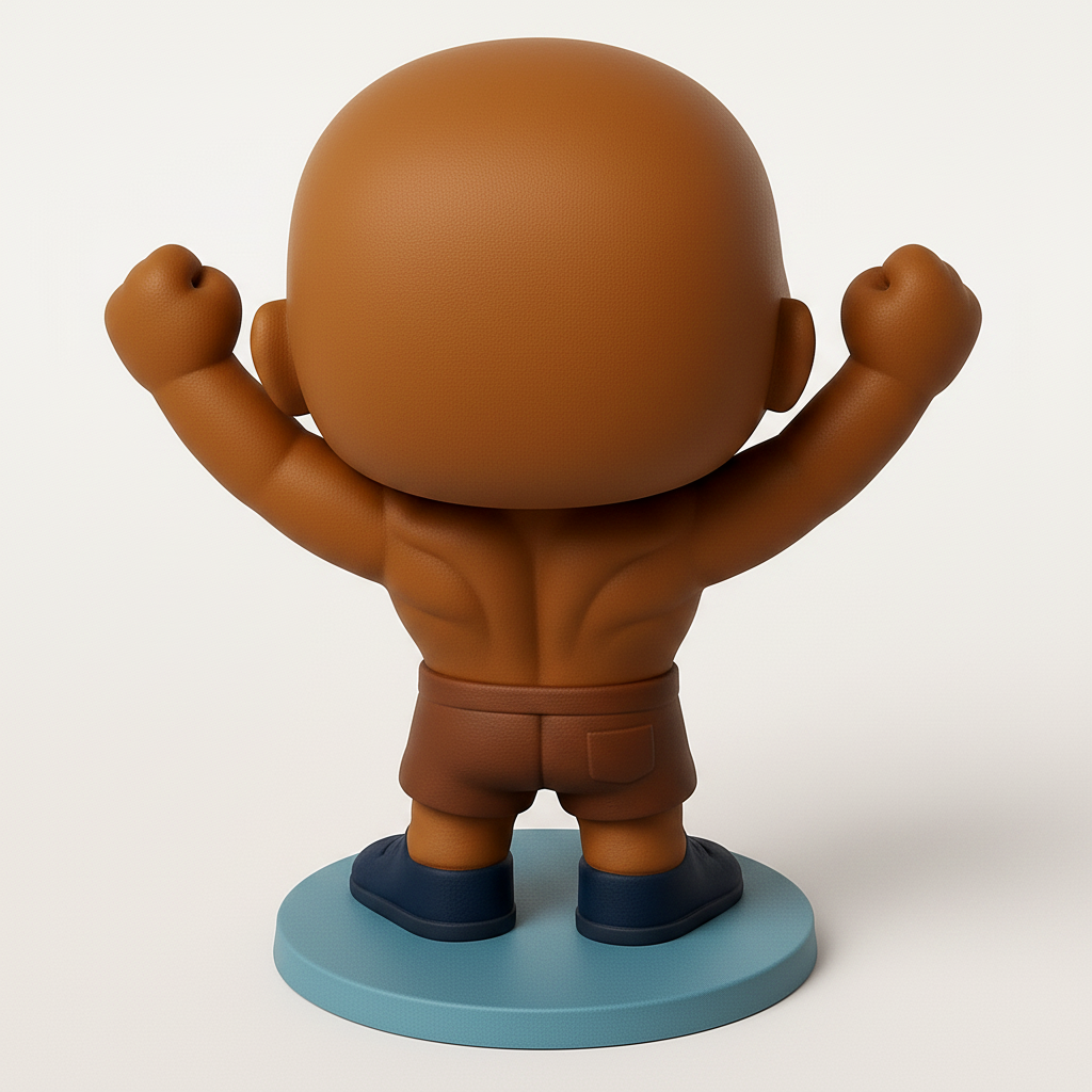 face anatomy 3d model-create 3d face model from photo_Mighty Moustache Strongman: Champion Pose 3D Collectible
