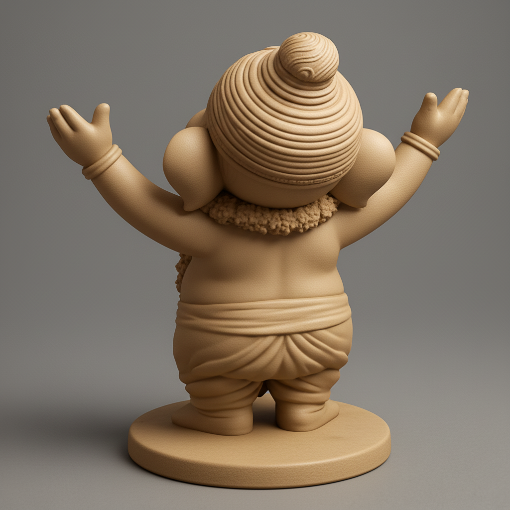 face anatomy 3d model-create 3d face model from photo_Happy Joyful Ganesha Idol - Easy 3D Print Sculpture