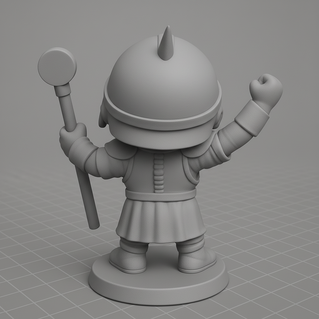 face to 3d model ai-3D portrait printing from photo_Smiling Fantasy Knight Figurine - Epic Desktop Buddy!