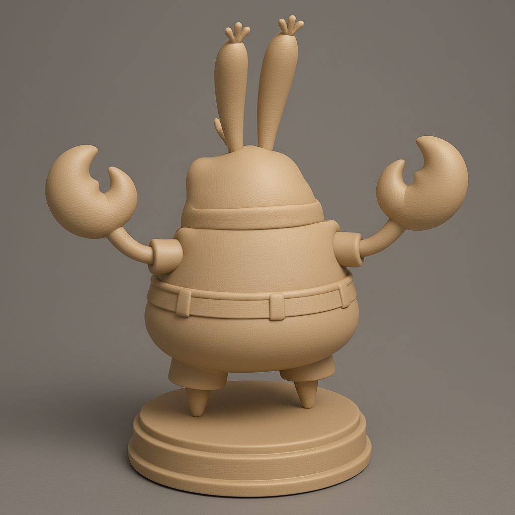 silhouette 3d printer maker-3d portrait printing_Cheerful Cartoon Crab Figure