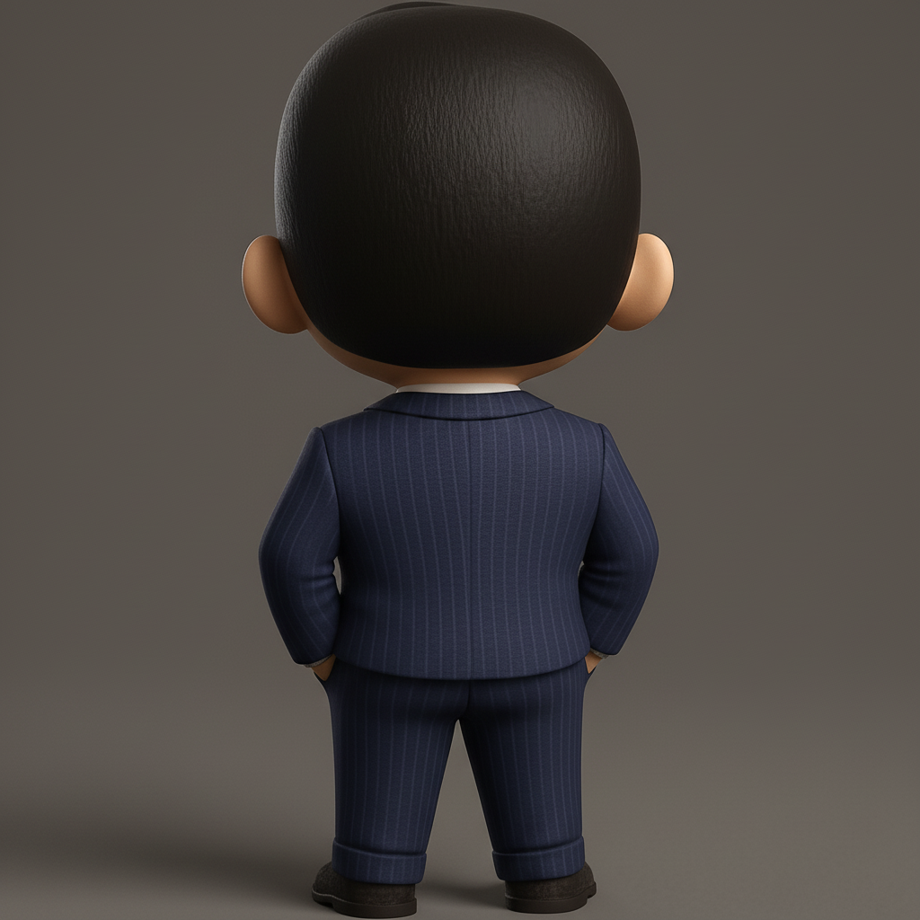 face to 3d model ai-3D portrait printing from photo_Happy Businessman Bobblehead - Office Decor & Gift