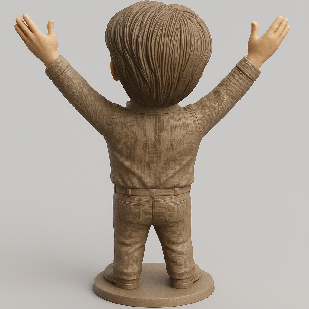 face anatomy 3d model-create 3d face model from photo_Joyful 3D Figurine with Outstretched Arms