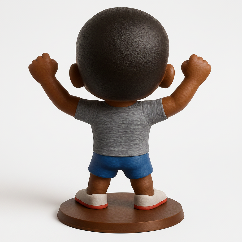 face to 3d model ai-3D portrait printing from photo_Victory Pose Kid Figurine: Spread Joy & Positivity!