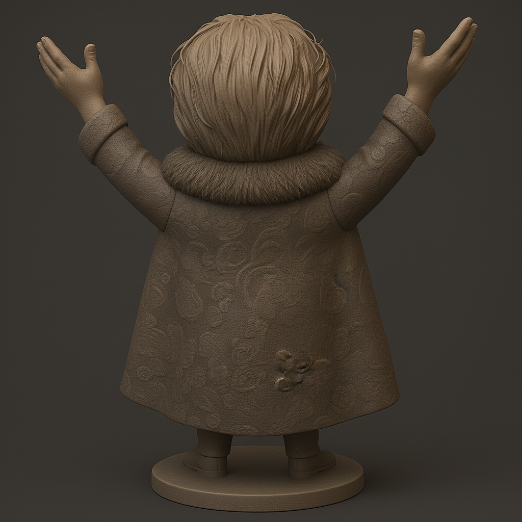 silhouette 3d printer maker-3d portrait printing_Joyful Figurine with Outstretched Arms