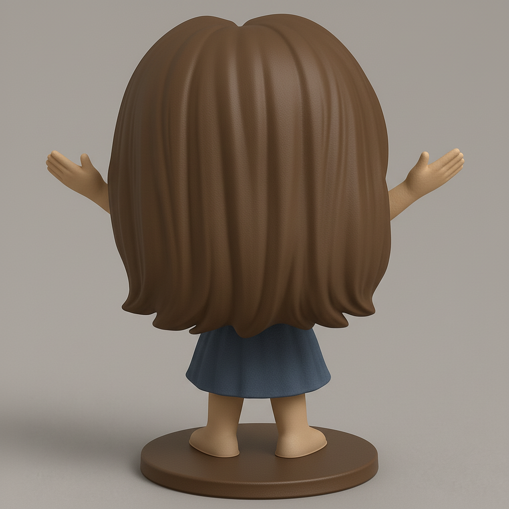 face to 3d model ai-3D portrait printing from photo_Smiling Girl Funko Style Collectible Figurine