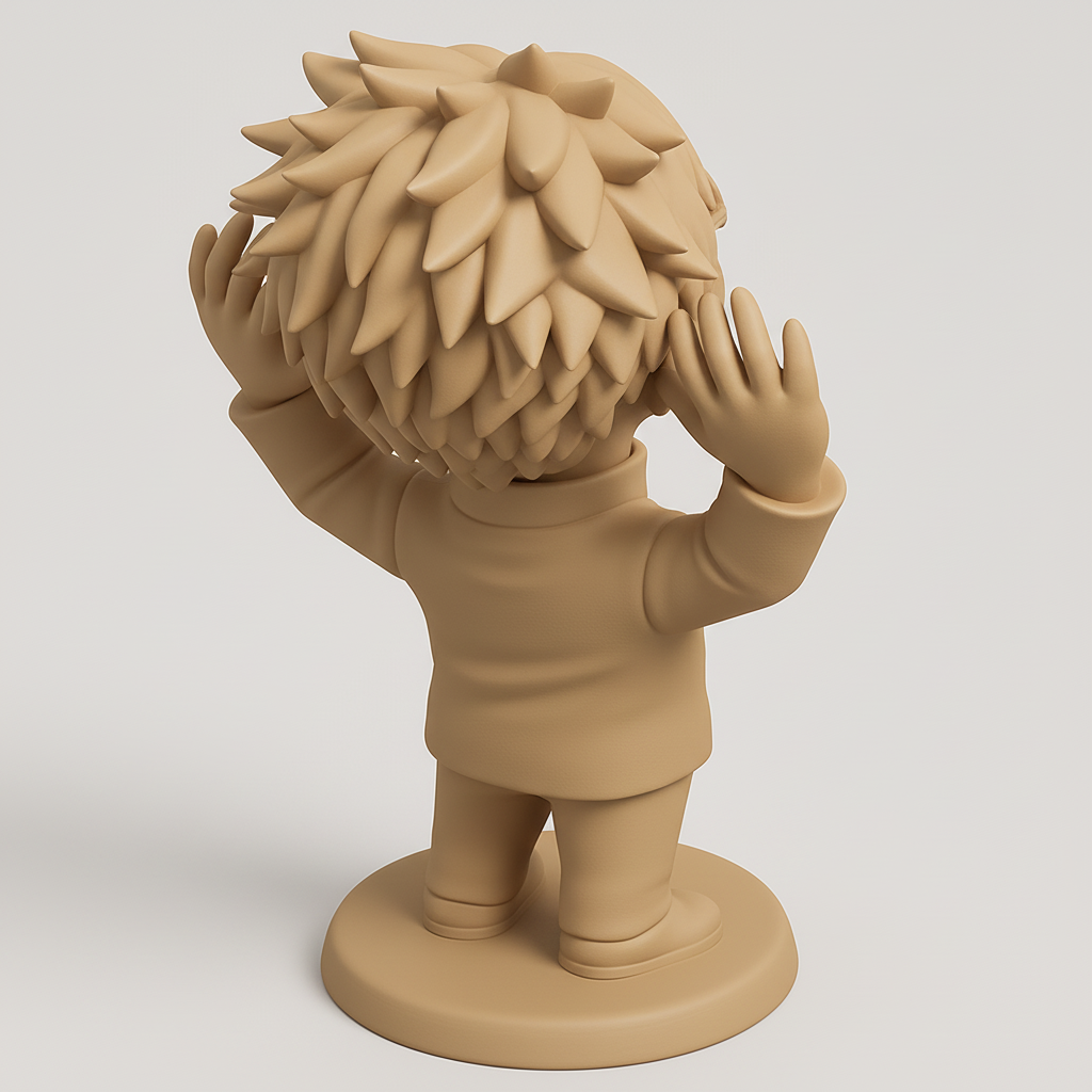 face anatomy 3d model-create 3d face model from photo_Joyful Character Figurine for 3D Printing