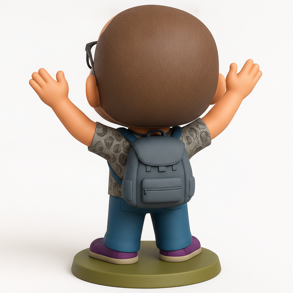 face to 3d model ai-3D portrait printing from photo_Happy Man Bobblehead Figurine | Desk Buddy & Gift