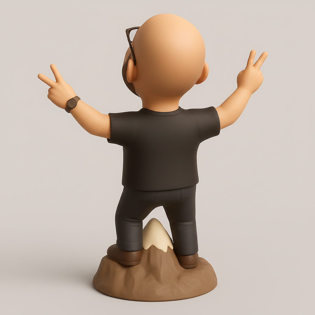silhouette 3d printer maker-3d portrait printing_Cheerful Adventurer Figurine