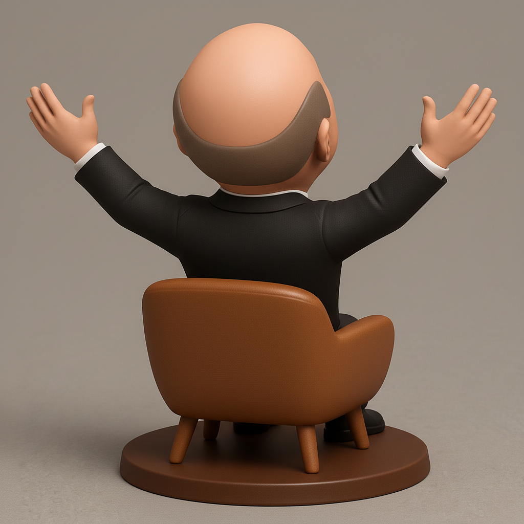 silhouette 3d printer maker-3d portrait printing_Cheerful Businessman Figurine Model