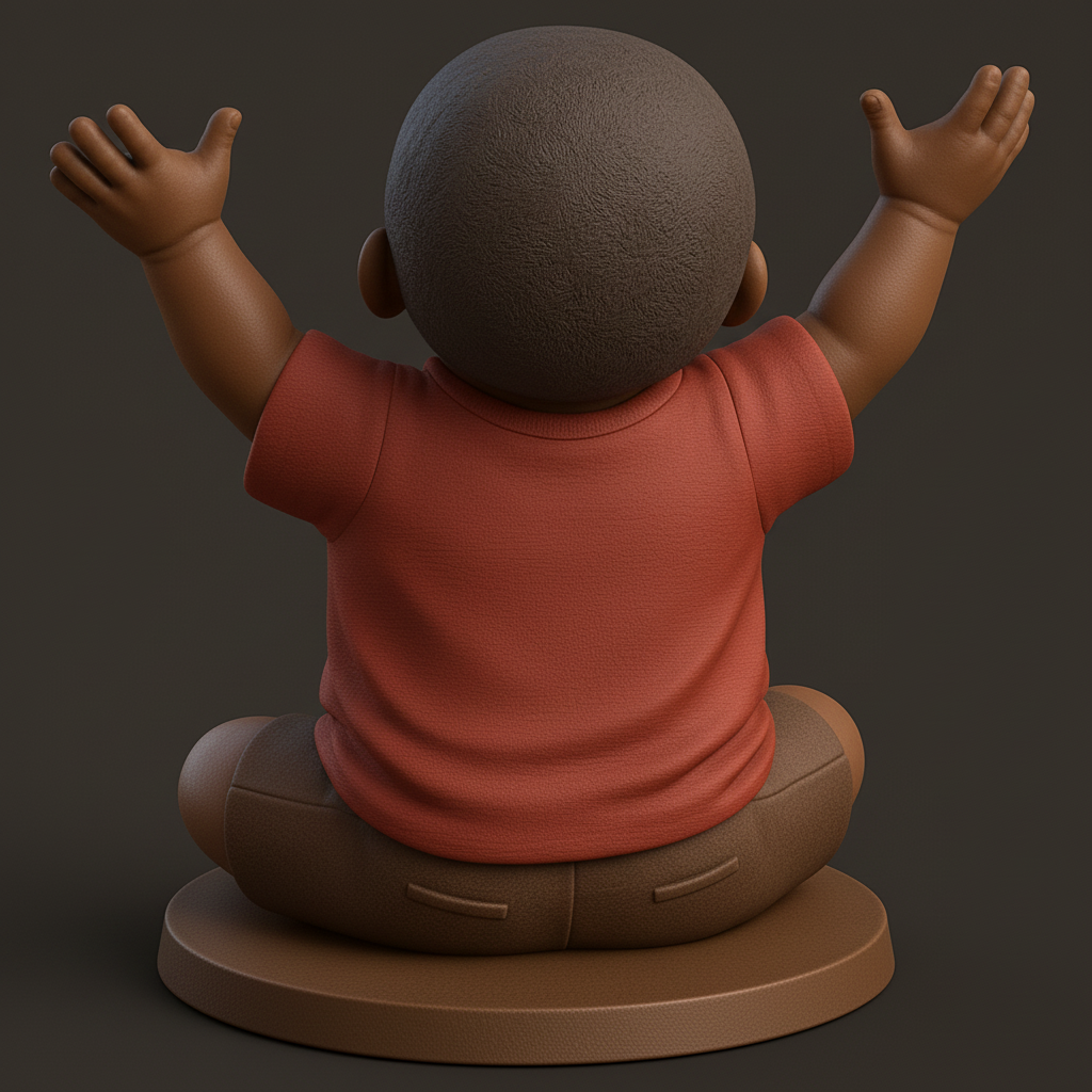 face anatomy 3d model-create 3d face model from photo_Radiant Joy Baby Figurine - Uplifting Desktop Decor