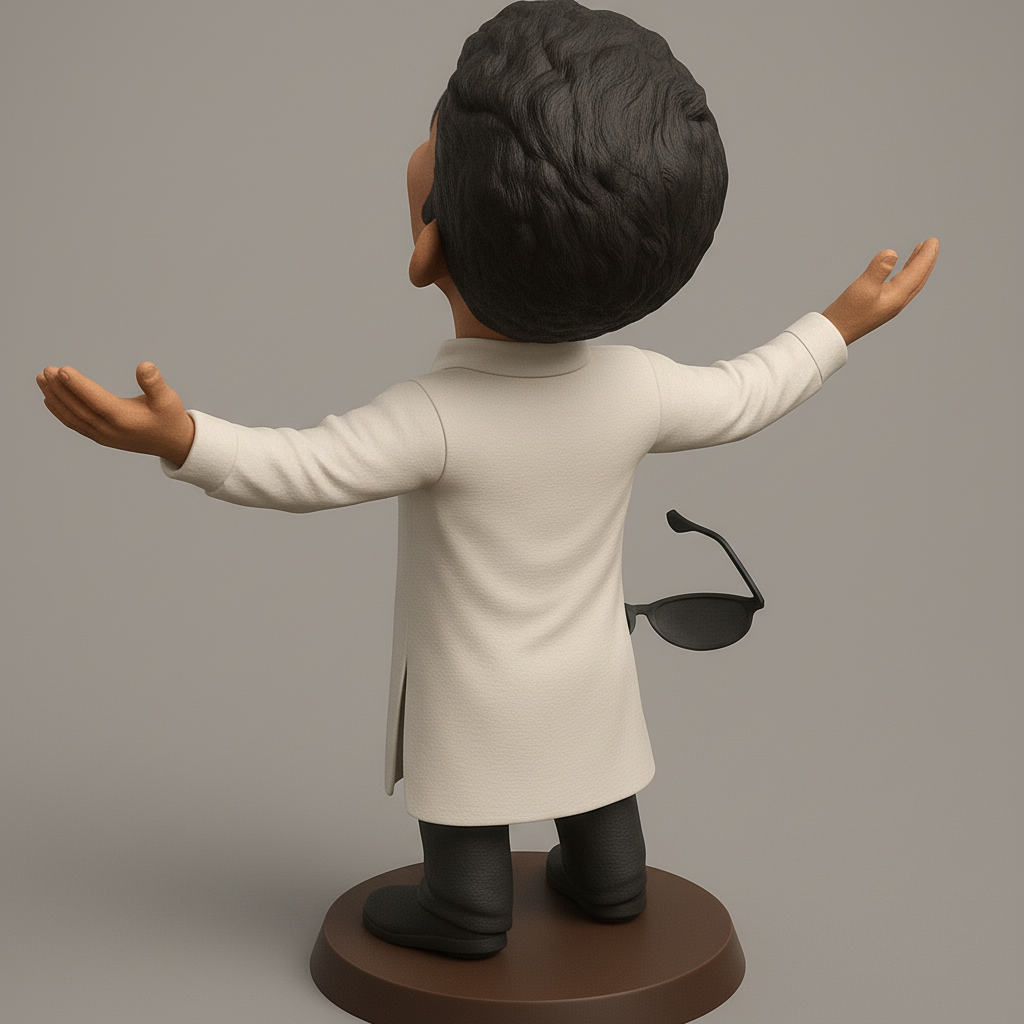 face anatomy 3d model-create 3d face model from photo_Celebrate Joy: Happy Man Figurine with Iconic Pose