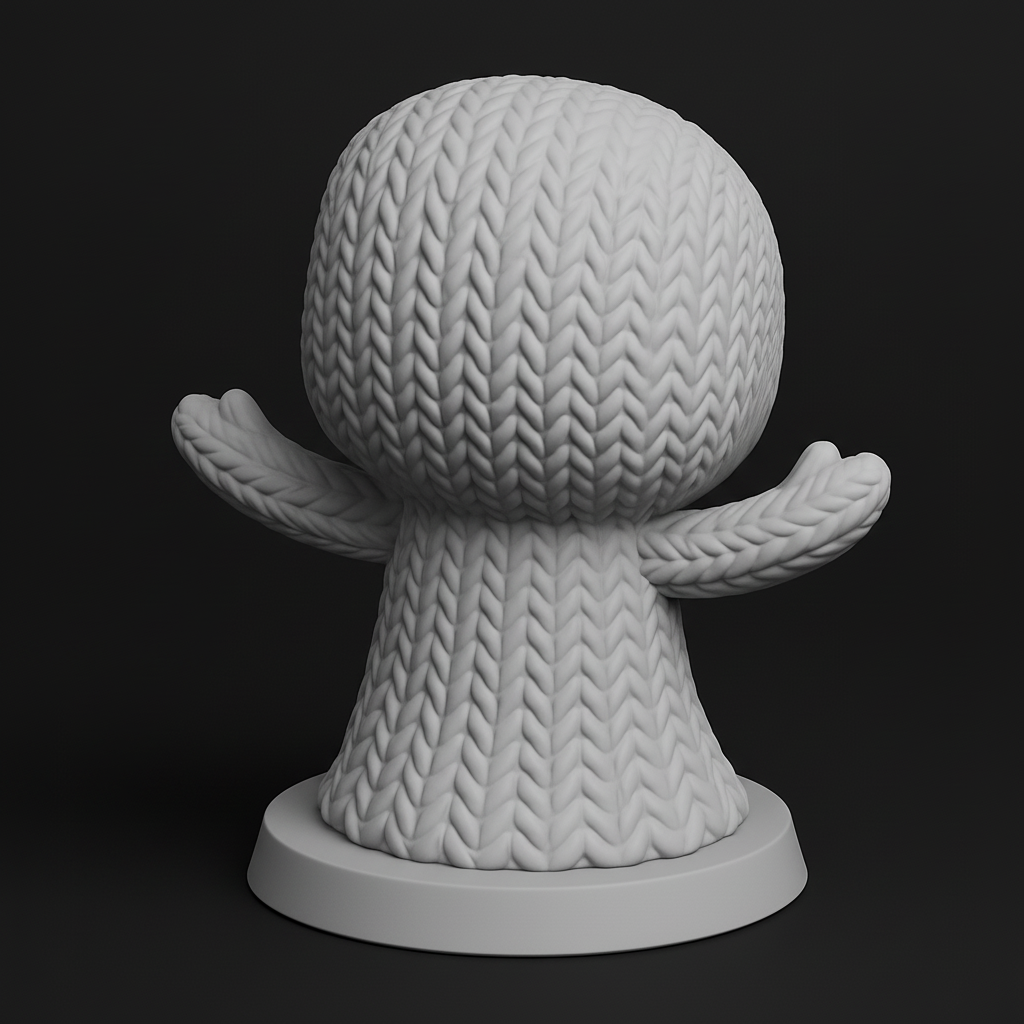 face anatomy 3d model-create 3d face model from photo_Happy Knitted Creature Print - Adorable Desk Pal