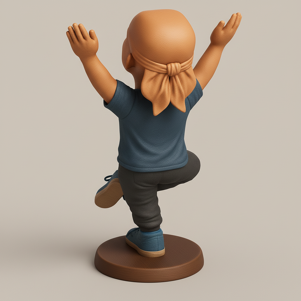 silhouette 3d printer maker-3d portrait printing_Joyful Yoga Figurine: Balance & Serenity in Tree Pose
