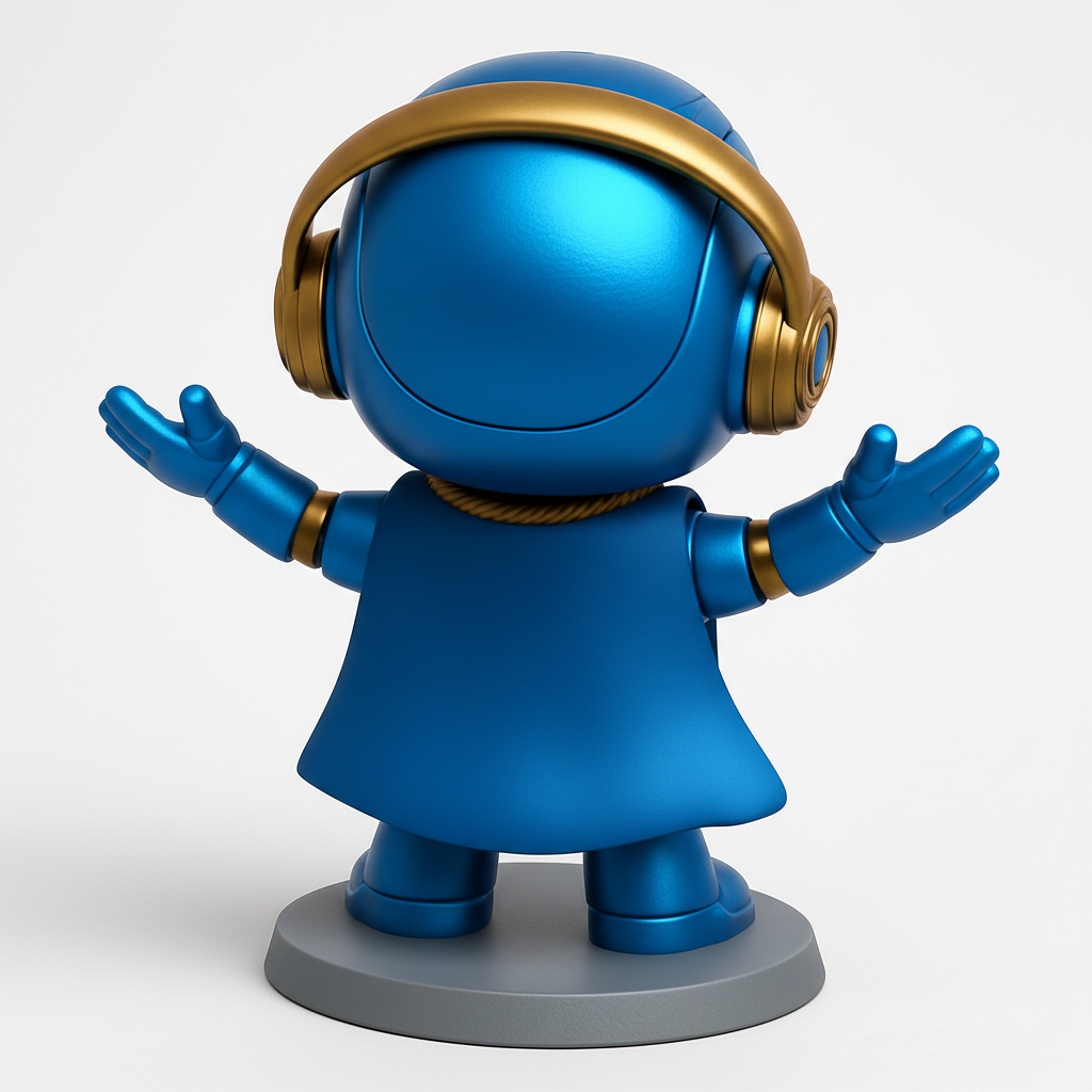 face to 3d model ai-3D portrait printing from photo_Cool Blue Robot: Print UR Ultimate Desk Companion