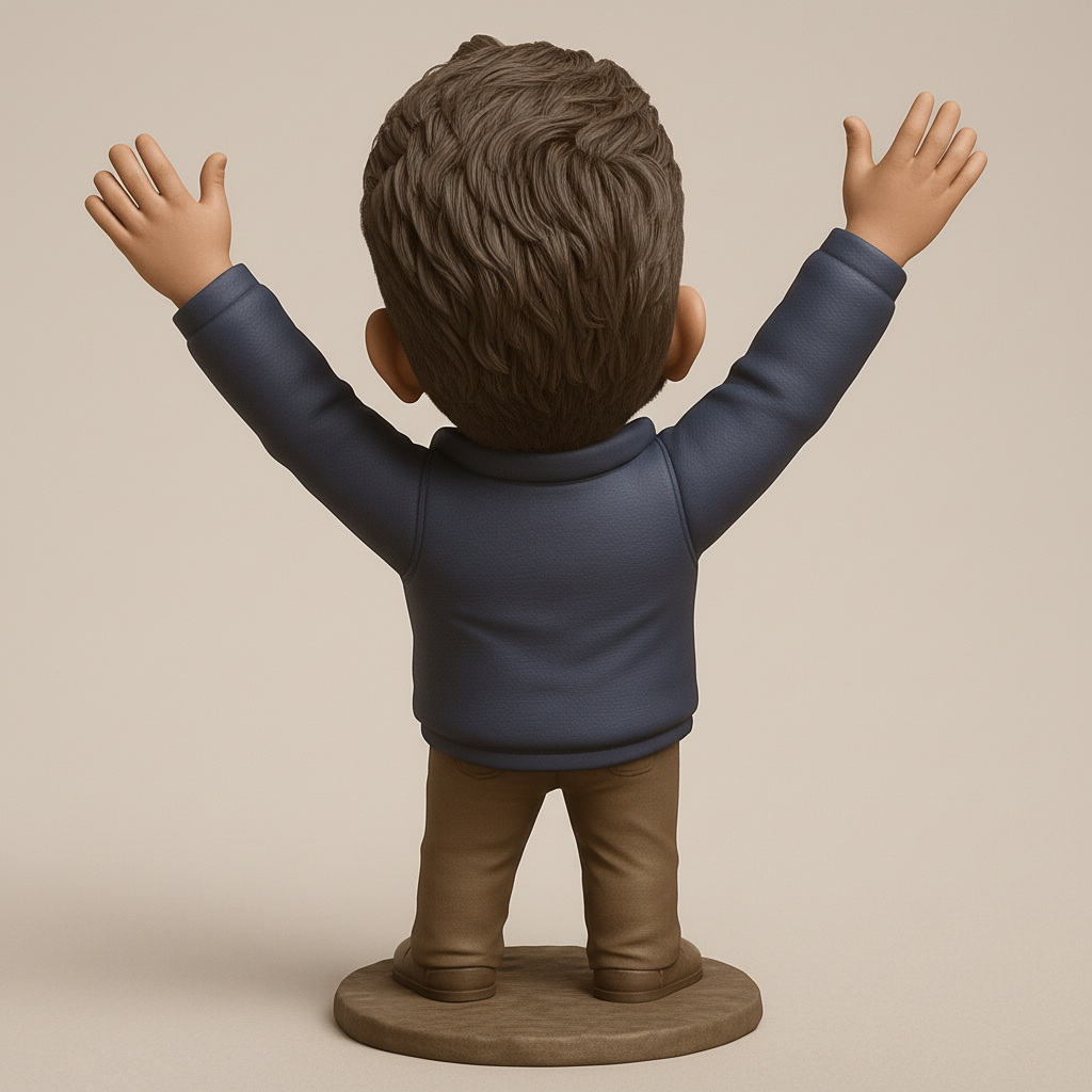 face anatomy 3d model-create 3d face model from photo_Uplifting Happy Man Figure - Spread Joy & Positivity!