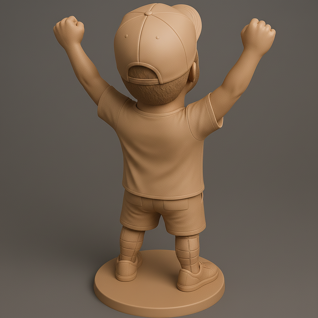 silhouette 3d printer maker-3d portrait printing_Joyful Champion Figurine for 3D Printing