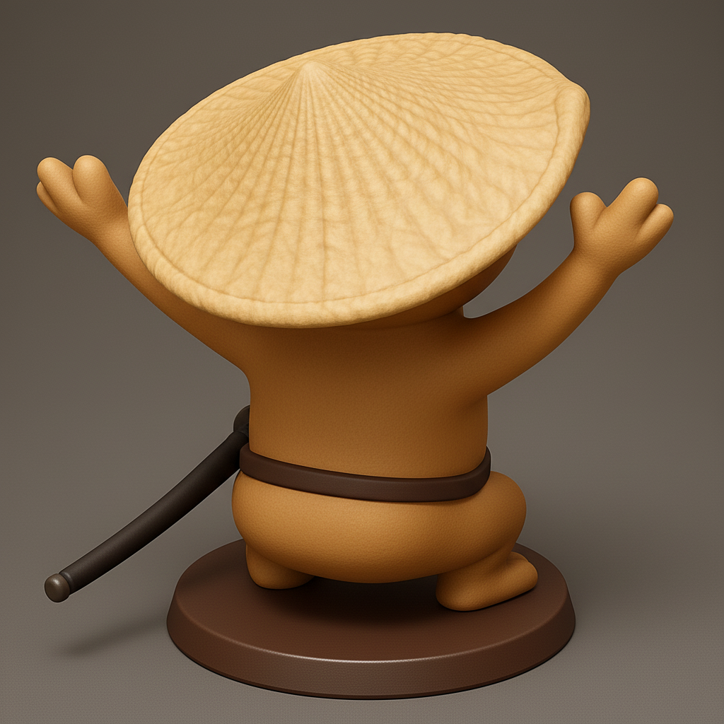 face anatomy 3d model-create 3d face model from photo_Joyful Shiba Inu Samurai - Crying with Laughter Figurine