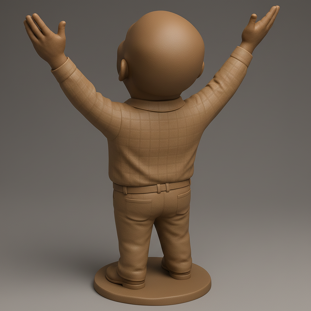 silhouette 3d printer maker-3d portrait printing_Joyful Figure with Outstretched Arms