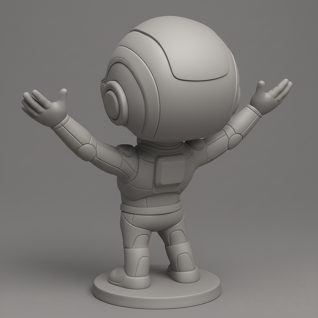 silhouette 3d printer maker-3d portrait printing_Uplifting Robot Pal: Share a Smile 3D Print