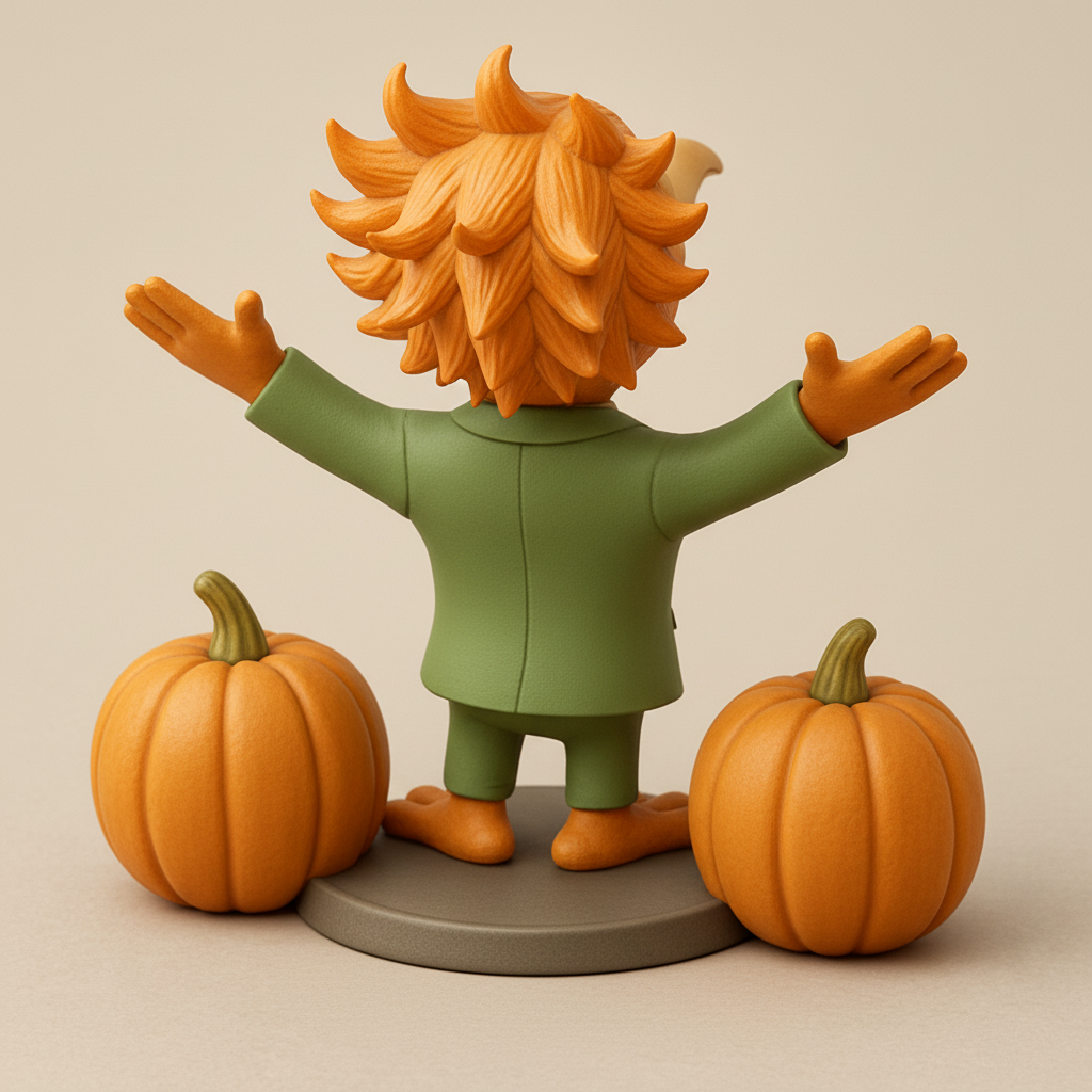 face anatomy 3d model-create 3d face model from photo_Cheerful Halloween Bird & Pumpkins - Festive Decor!