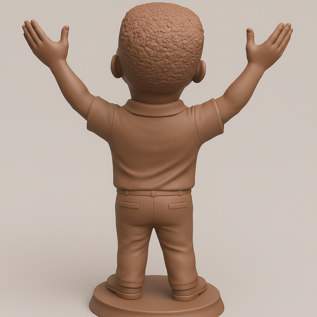 silhouette 3d printer maker-3d portrait printing_Joyful Character Statue for 3D Printing