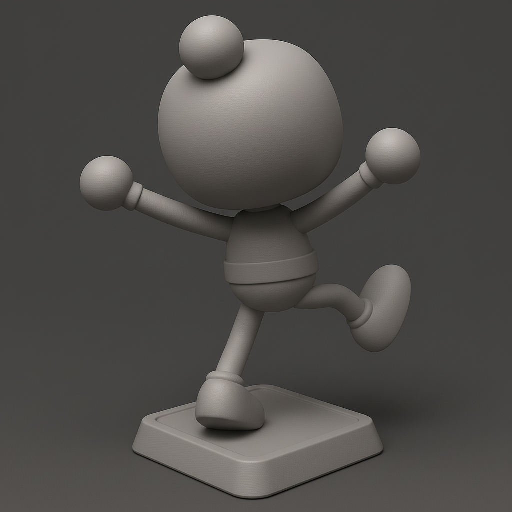 silhouette 3d printer maker-3d portrait printing_Cheerful Character Figurine